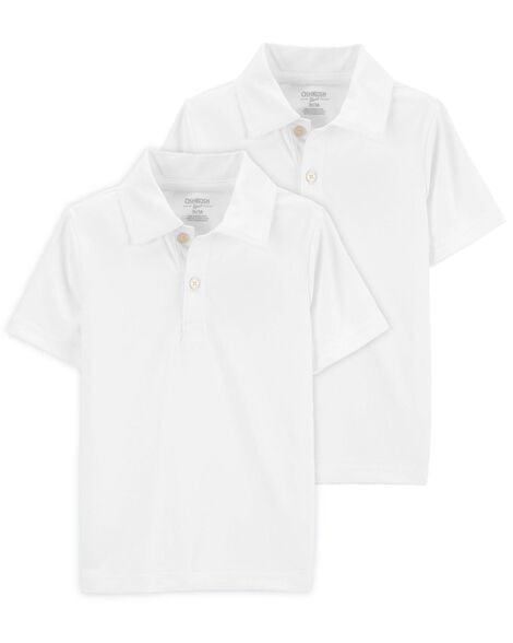  Product image 1 of Toddler 2-Pack Active Uniform Polos in Moisture Wicking BeCool™ Fabric - White