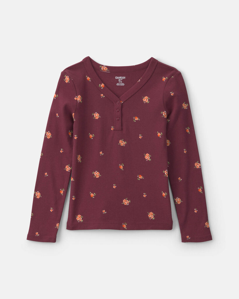 OshKosh B'gosh Girls Floral Long-Sleeve Top 10 Brown