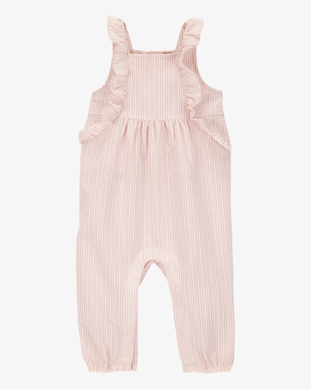 Product image 1 of Baby Striped Seersucker Jumpsuit - Pink