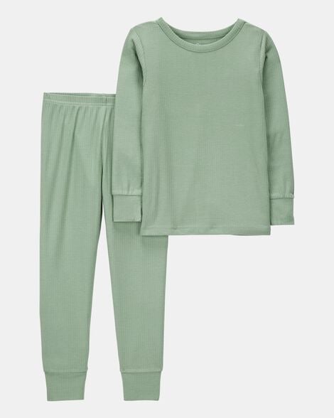 toddler solid purelysoft 2-piece pajamas - green