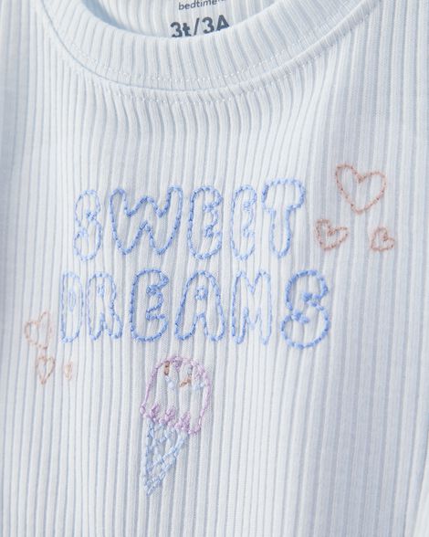 Product image 2 of Toddler Girl Ice Cream Print Loose Fit 2-Piece Pajamas - Blue