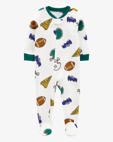toddler 1-piece sport fleece footie pajamas