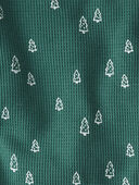 Green - Kid Organic Cotton Waffle Knit Evergreen Trees Pajamas Set, Selected