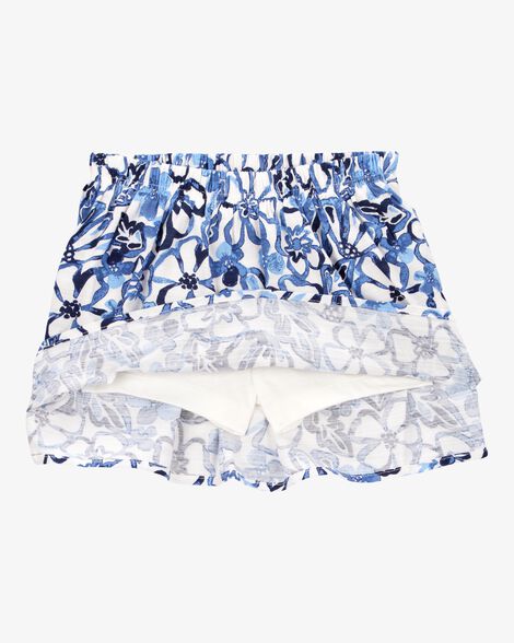  Product image 2 of Toddler Floral Linen Look-alike Pull-On Skort - Blue