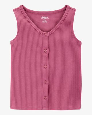 Product image 1 of Kid Ribbed Button-Down Tank - Purple