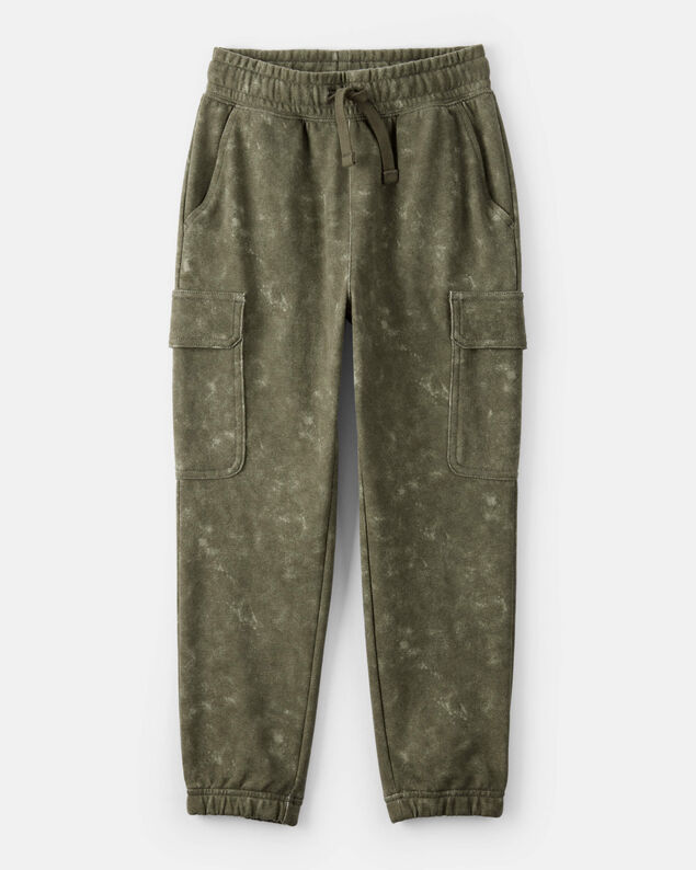 Product image 1 of Boys Acid Wash Print French Terry Joggers - Green