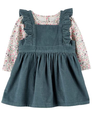 Baby 2-Piece Corduroy Dress and Top Set