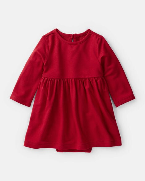 baby girl purelysoft bodysuit dress - red