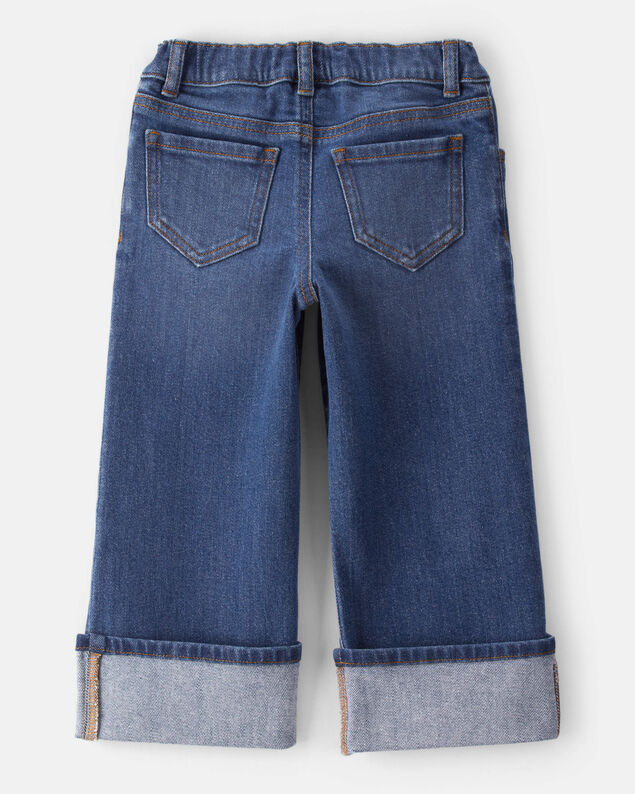 Product image 2 of Toddler Girl Denim Wide-Leg Cuff Jeans - Blue
