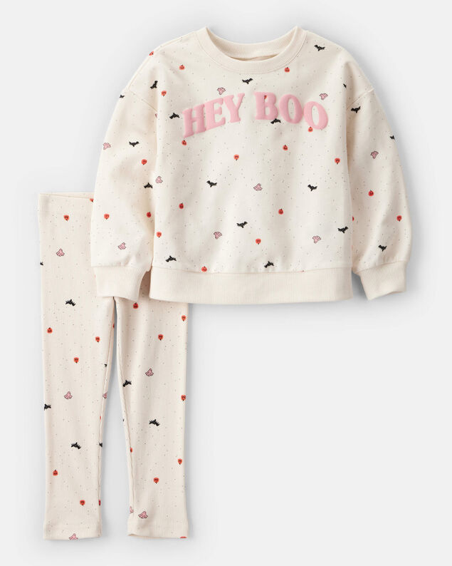 Product image 1 of Toddler 2-Piece Hey Boo Halloween Outfit Set - Cream