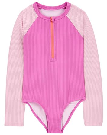 Kid 1-Piece Ribbed Swimsuit