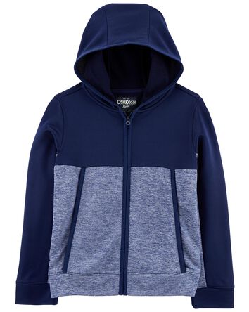 Kid Colorblock Hooded Zip Jacket in Unstoppable French Terry