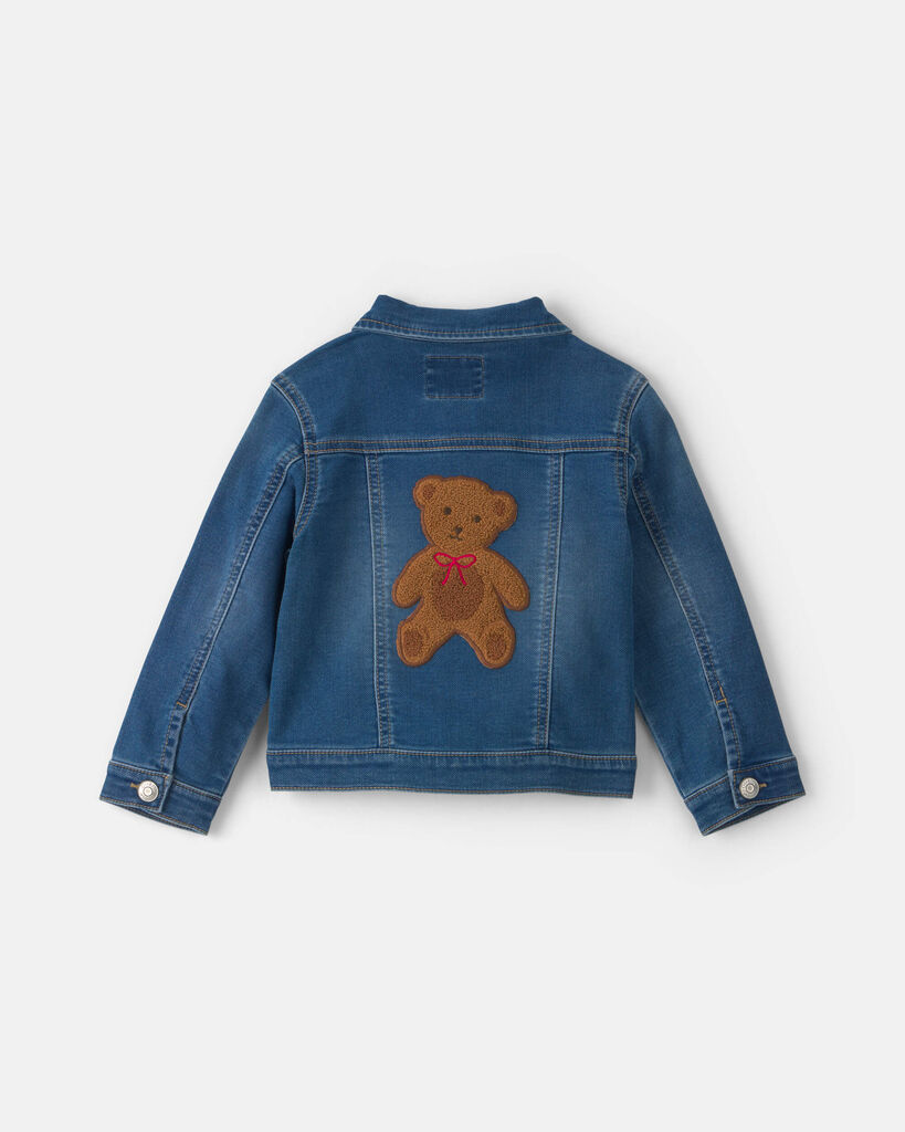 OshKosh B'gosh Toddler Girl Bear Denim Jacket - Medium Wash 2T Medium Wash