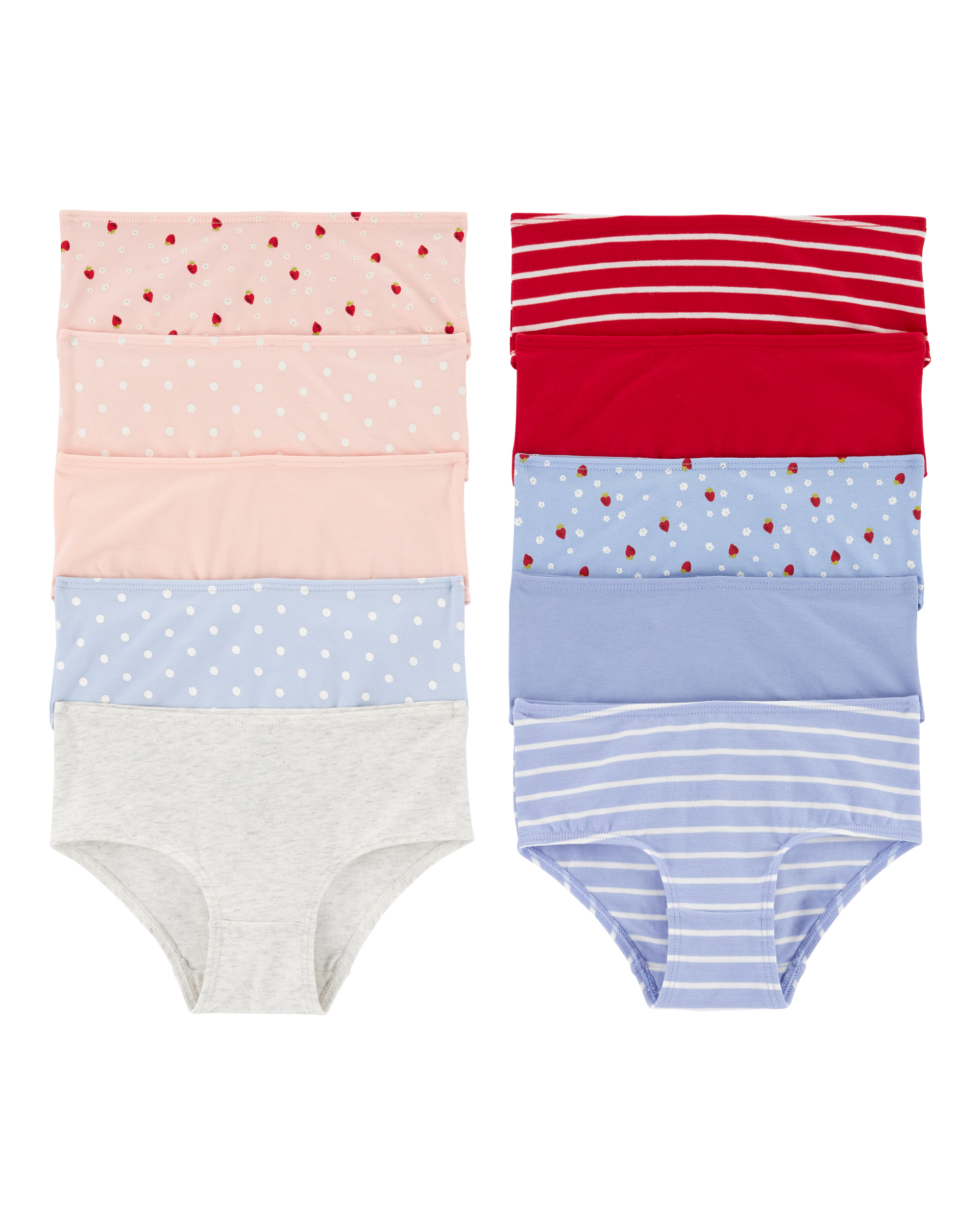 Kid 10-Pack Strawberry Brief Stretch Cotton Undies