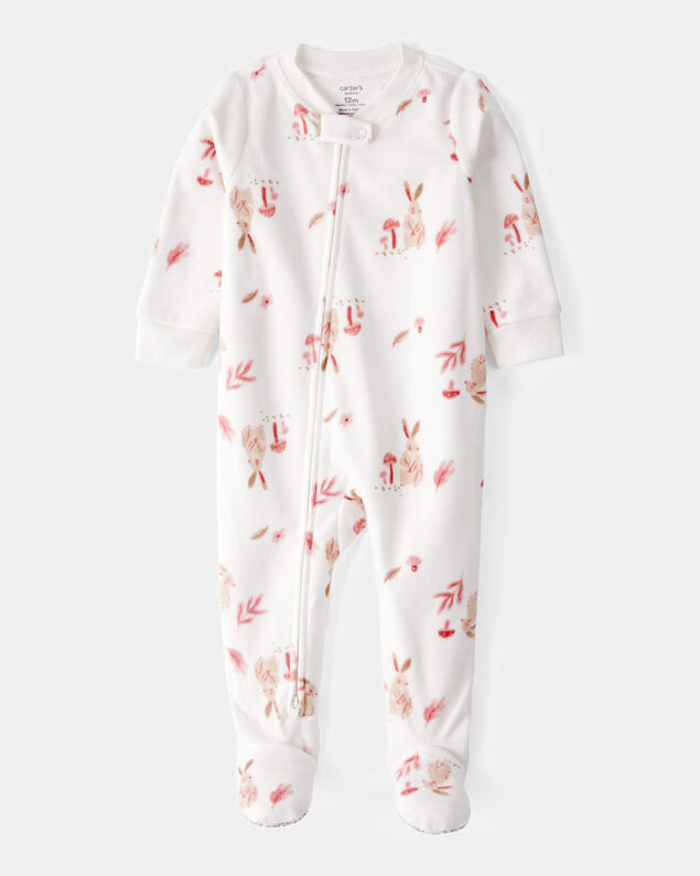 Product image 1 of Baby 1-Piece Bunny Fleece Footie Pajamas - Ivory