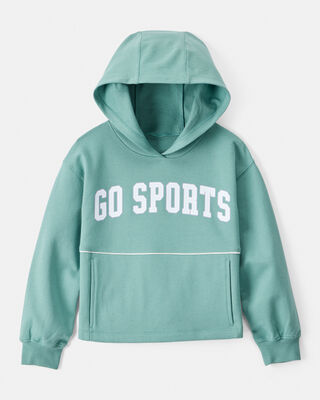 Product image 1 of Girls Go Sports Cotton Long-Sleeve Hoodie - Green