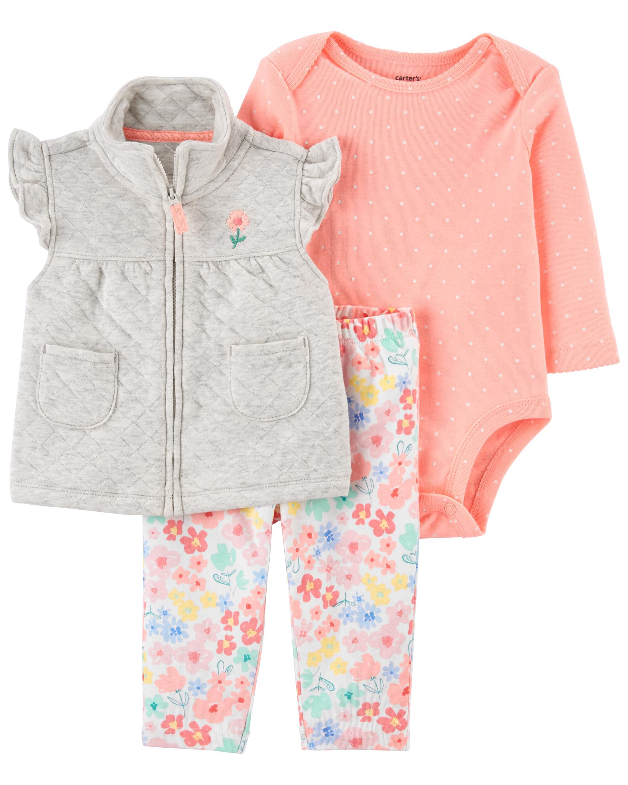 *DOORBUSTER* 3-Piece Quilted Little Vest Set