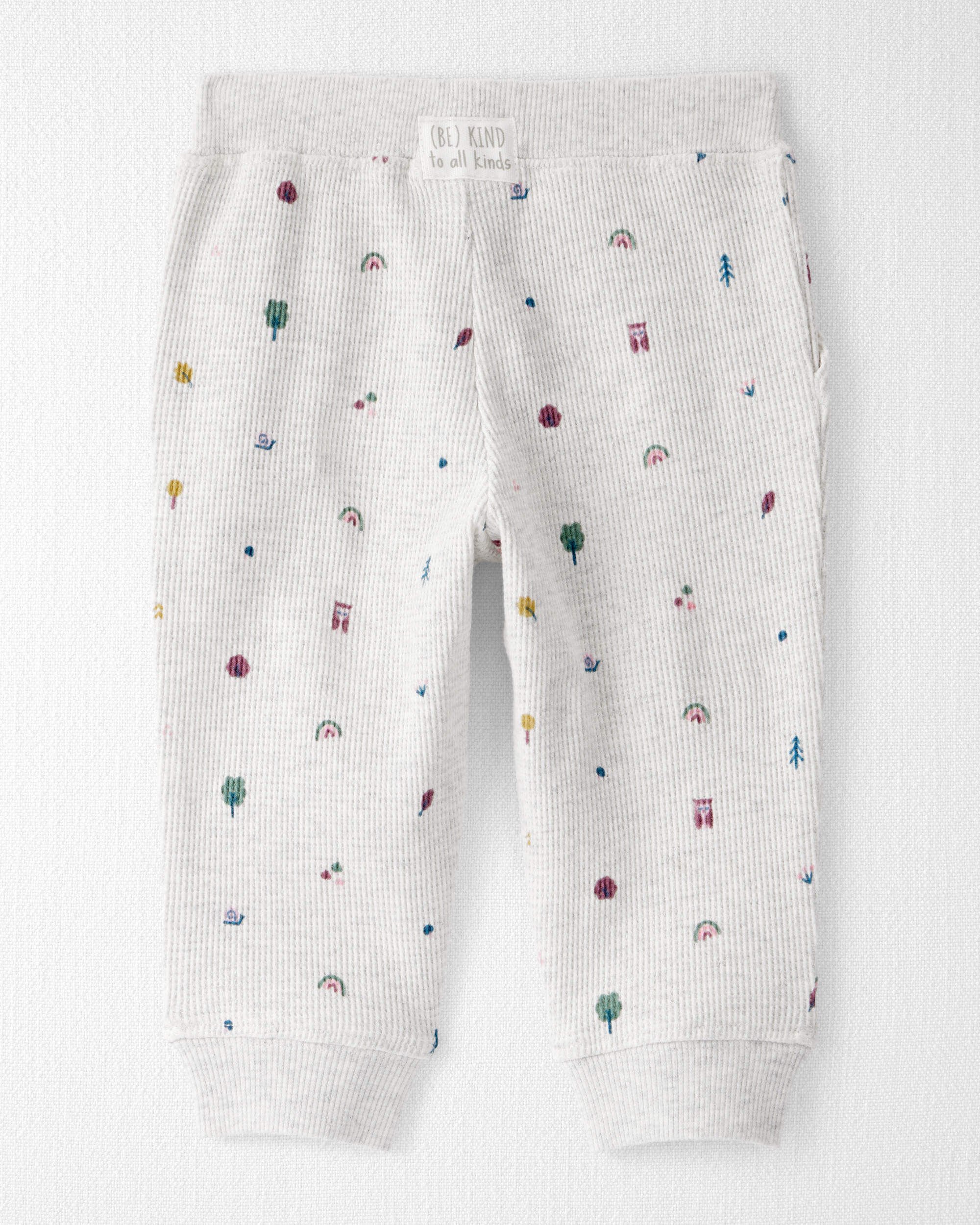 Baby 2-Piece Organic Cotton Waffle Knit Set Nature Icon Print