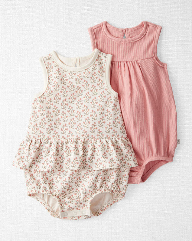 Product image 1 of Baby Girl 2-Pack Organic Cotton Bubble Rompers