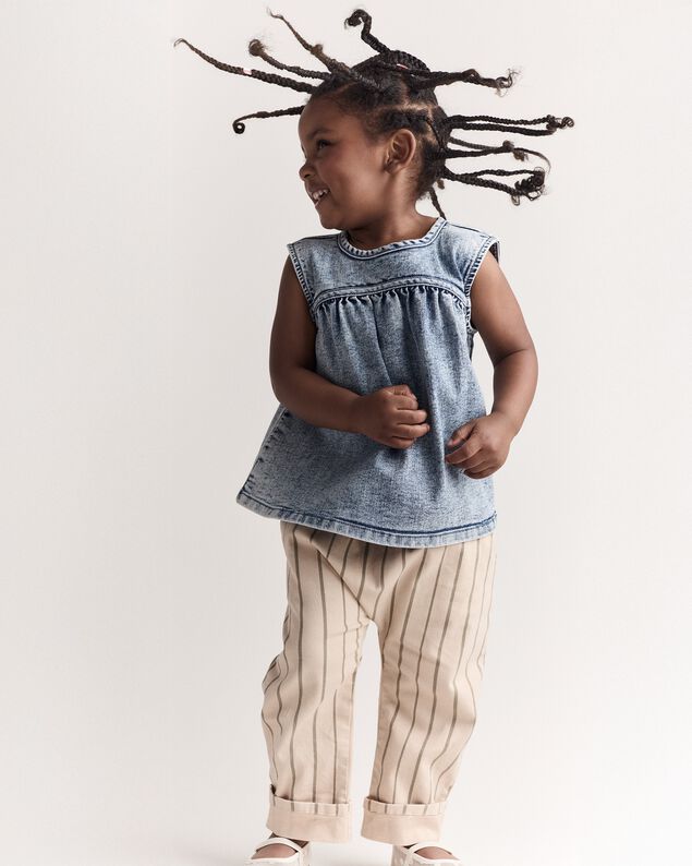 Product image 1 of Toddler Girl Sleeveless Denim Top in Avenue Wash - Blue