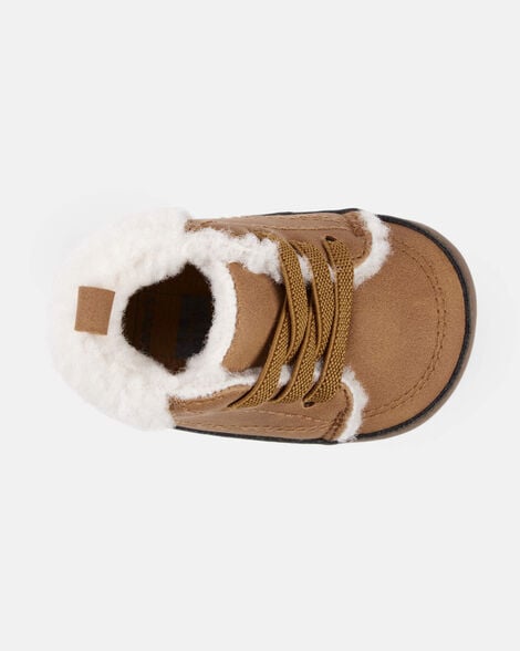 Baby Boy Sherpa Lined Boots - Brown
