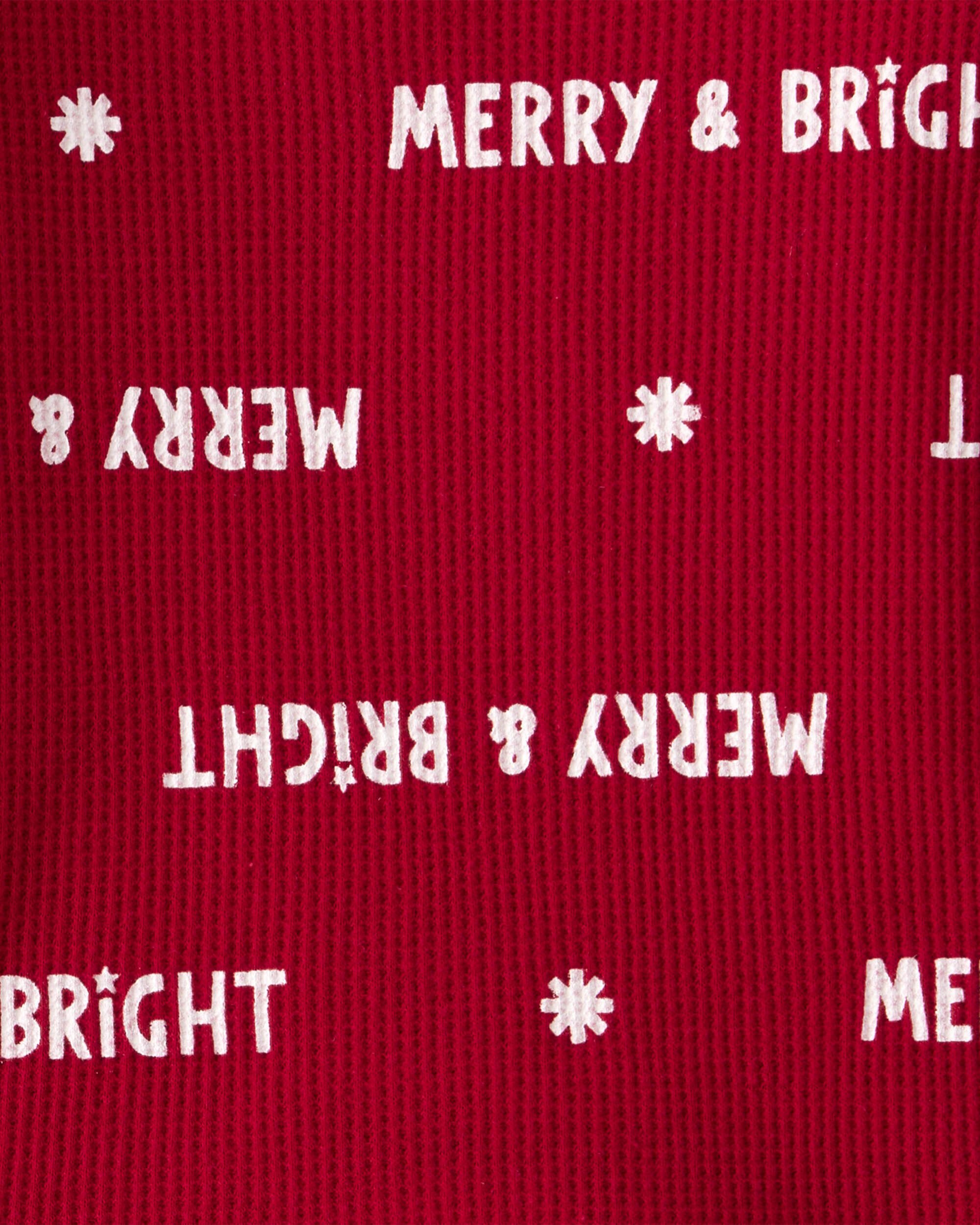 Baby Merry & Bright Christmas Cotton Long-Sleeve 2-Piece Pajamas - Red