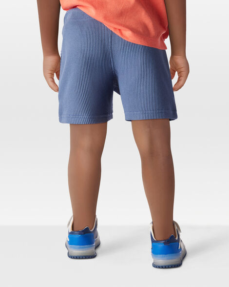 Product image 3 of Toddler Waffle Knit Drawstring Shorts -Blue