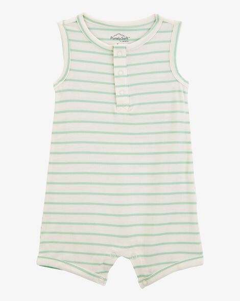  Product image 1 of Baby Boy Striped PurelySoft Romper - Green