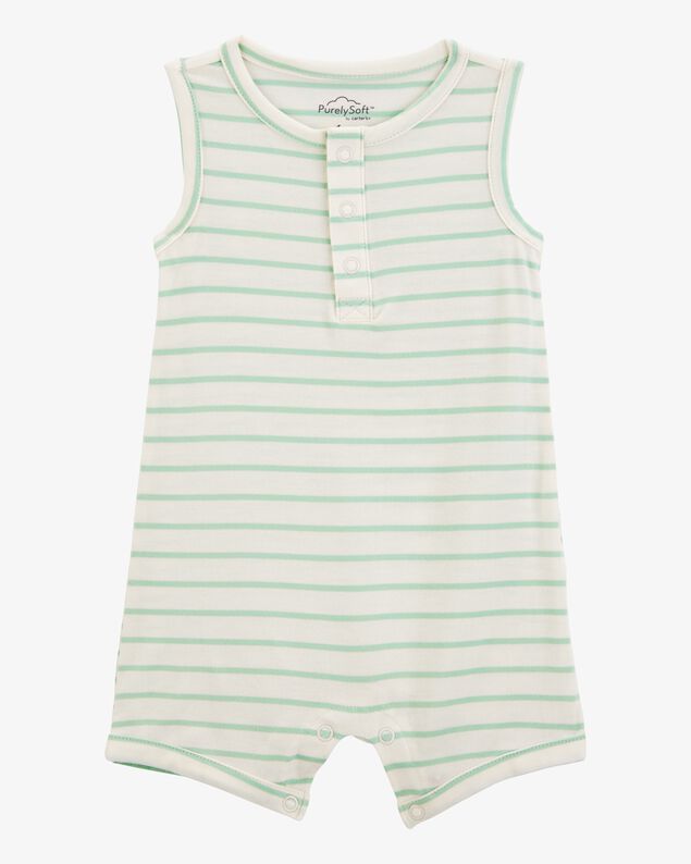 Product image 1 of Baby Boy Striped PurelySoft Romper - Green