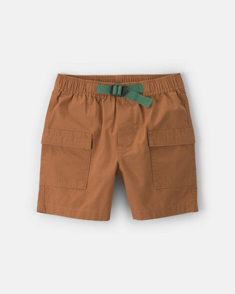 boys canvas cargo shorts - brown