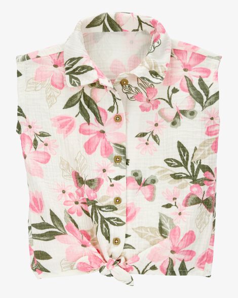  Product image 1 of Toddler Floral Sleeveless Fashion Top - Ivory