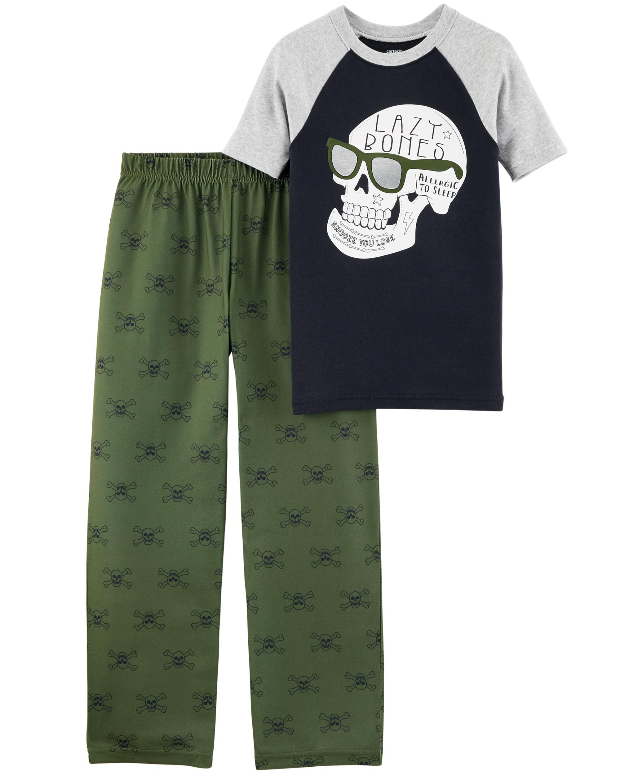 2-Piece Lazy Bones Cotton \u0026 Poly PJs