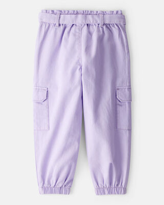 Product image 2 of Toddler Girl Cotton Cargo Joggers - Purple