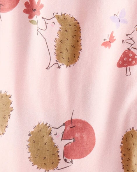 Toddler Girl Unicorn Print 100% Cotton Long-Sleeve 4-Piece Pajamas - Purple