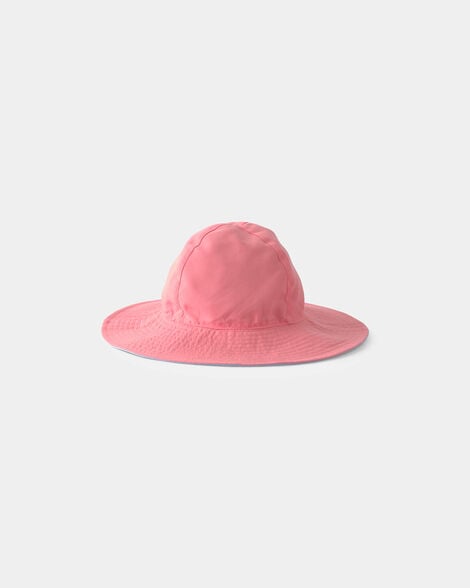 baby girl reversible swim hat - pink/blue
