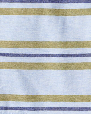 Product image 2 of Baby Boy Striped Short-Sleeve Henley Tee - Blue