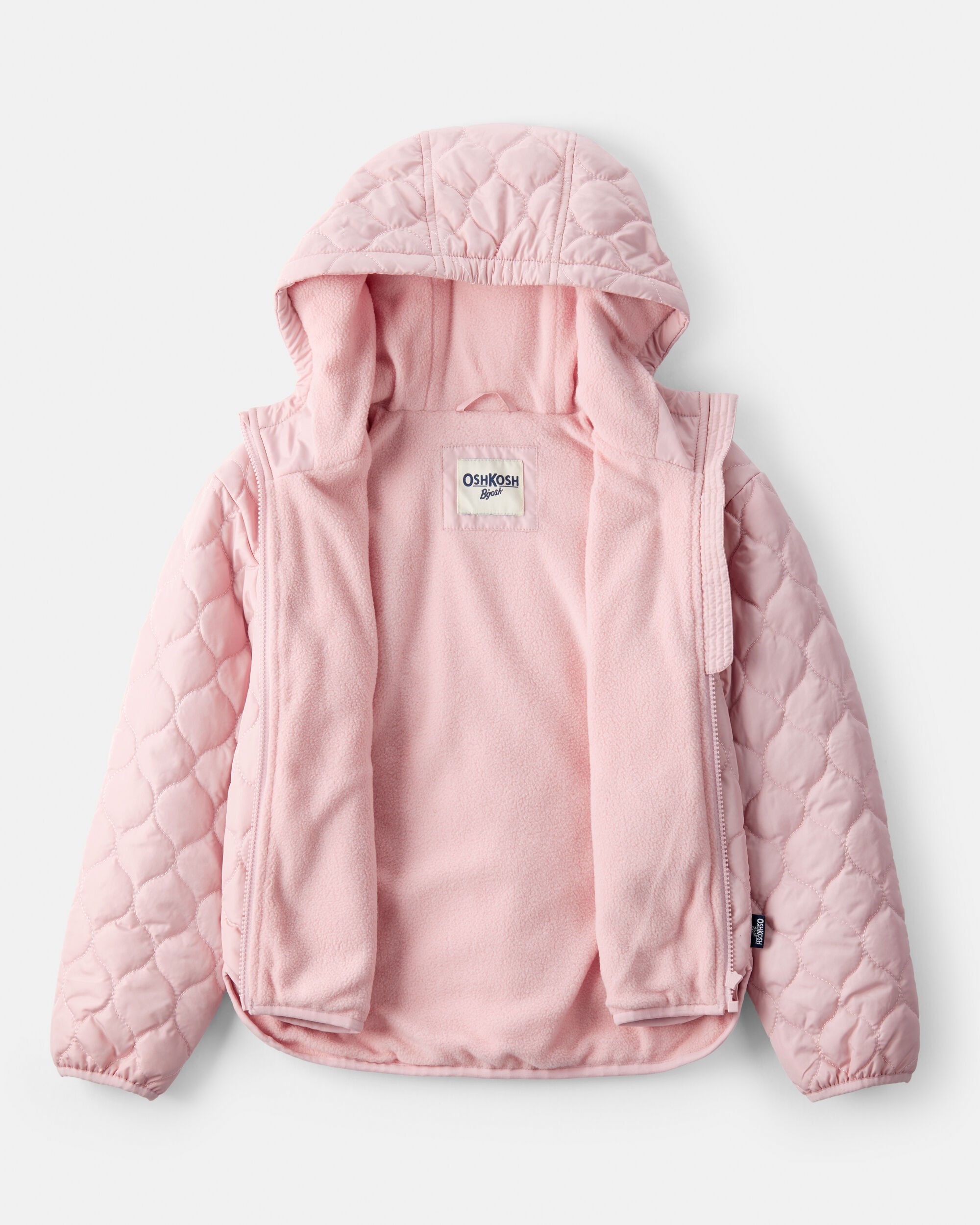 ジャケット・アウター Sretsis Lilac meadow swing coat Girls Long-Sleeve Midweight Quilted Jacket - Pink - OshKosh