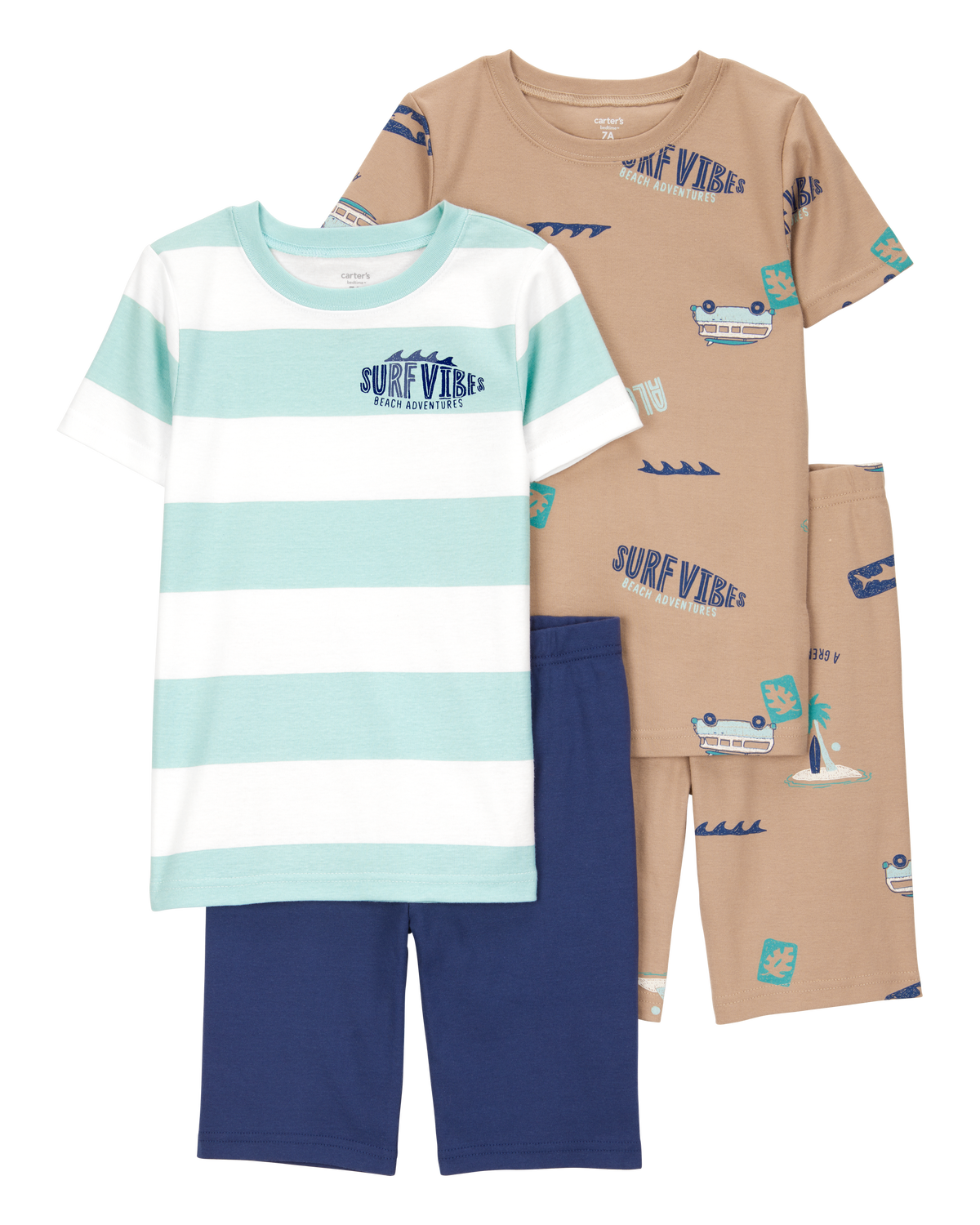 Kid Surfing Print Snug Fit Cotton 4-Piece Pajamas - Carter's