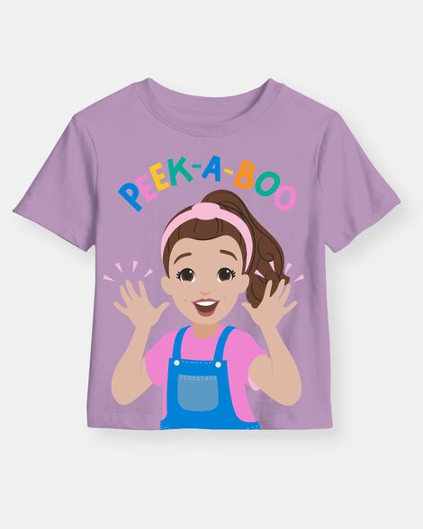 toddler girl ms. rachel™ 'peek-a-boo' short-sleeve graphic tee - purple