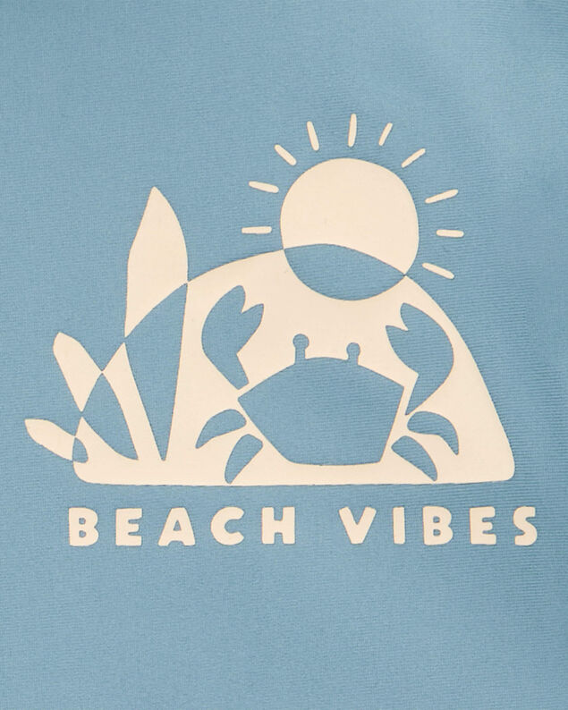 Product image 2 of Baby 3-Piece "Beach Vibes" Rashguard Swim Trunk & Hat Set
