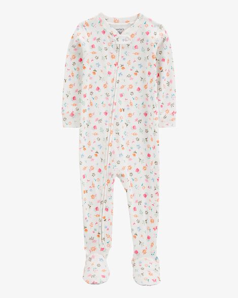  Product image 1 of Baby Floral Print Snug Fit Cotton Footie 1-Piece Pajamas