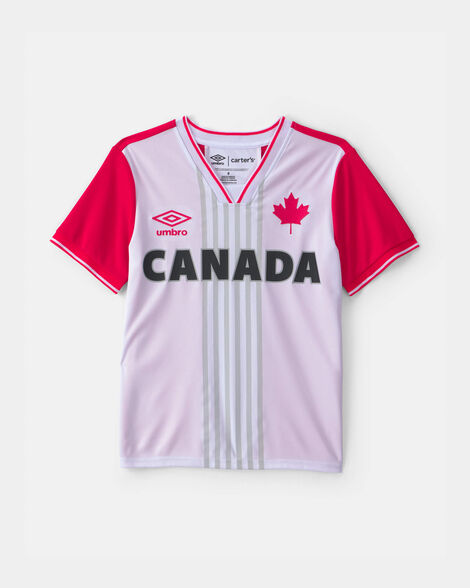 kids umbro canada soccer jersey - red/white