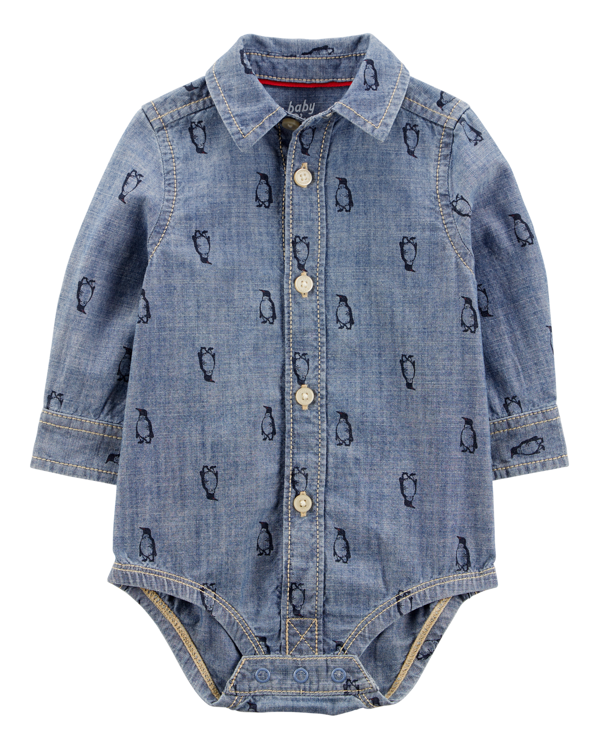 Baby Penguin Print Button-Front Bodysuit - OshKosh | Carter's