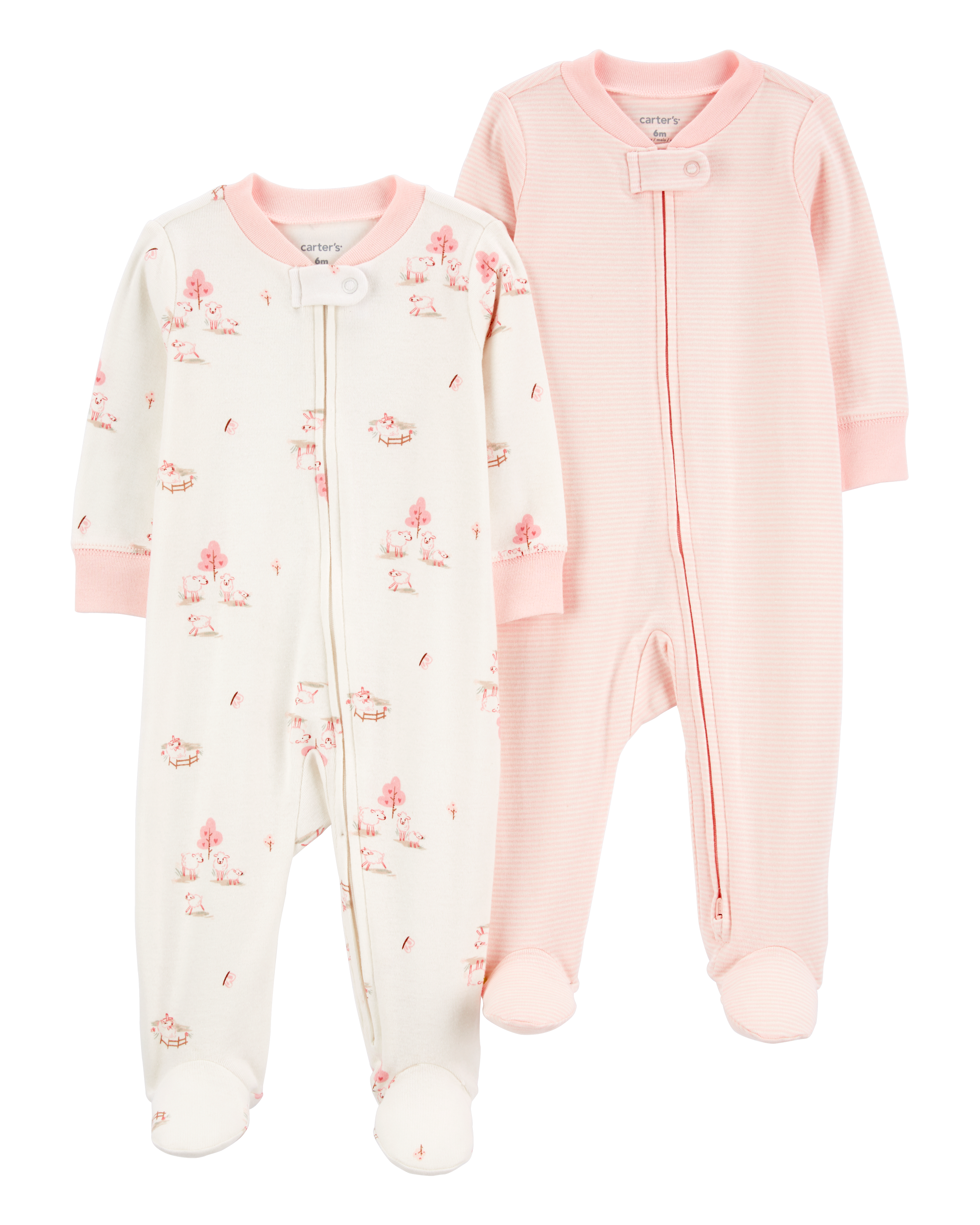 Baby 2-Pack 2-Way Zip Cotton Sleep & Play Pajamas
