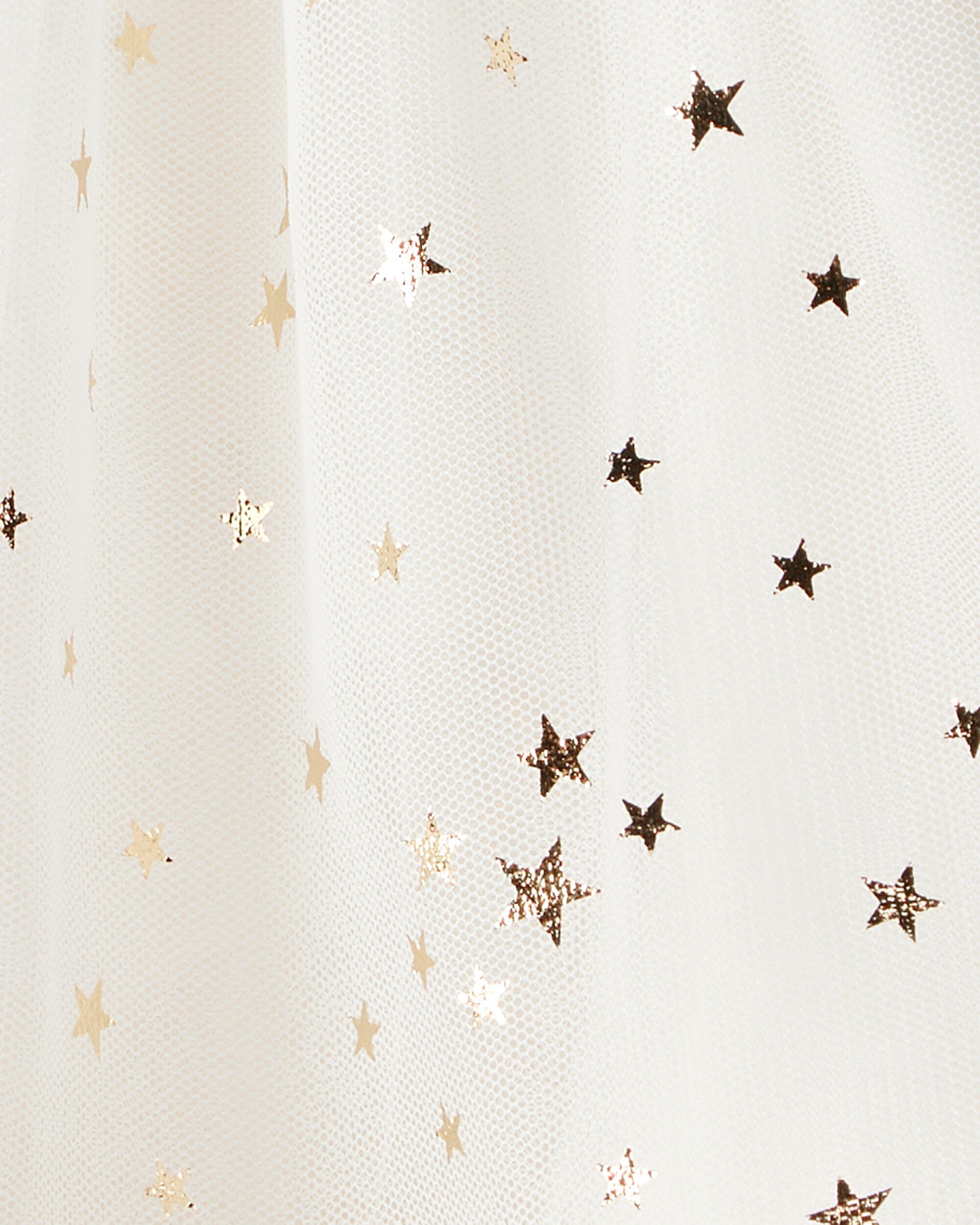 Baby Girl Star Print Short-Sleeve Dress - White