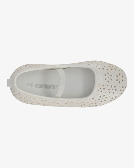  Product image 4 of Toddler Floral Ballet Flats - White
