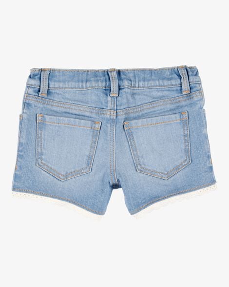 Baby Lace Hem Iconic Denim Short - Daytona Wash