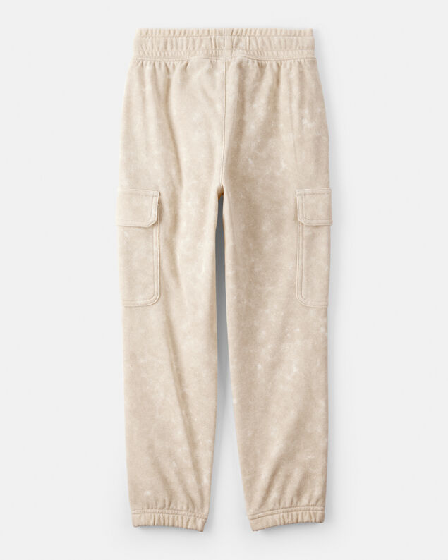 Product image 2 of Boys Acid Wash Print French Terry Jogger - Cream