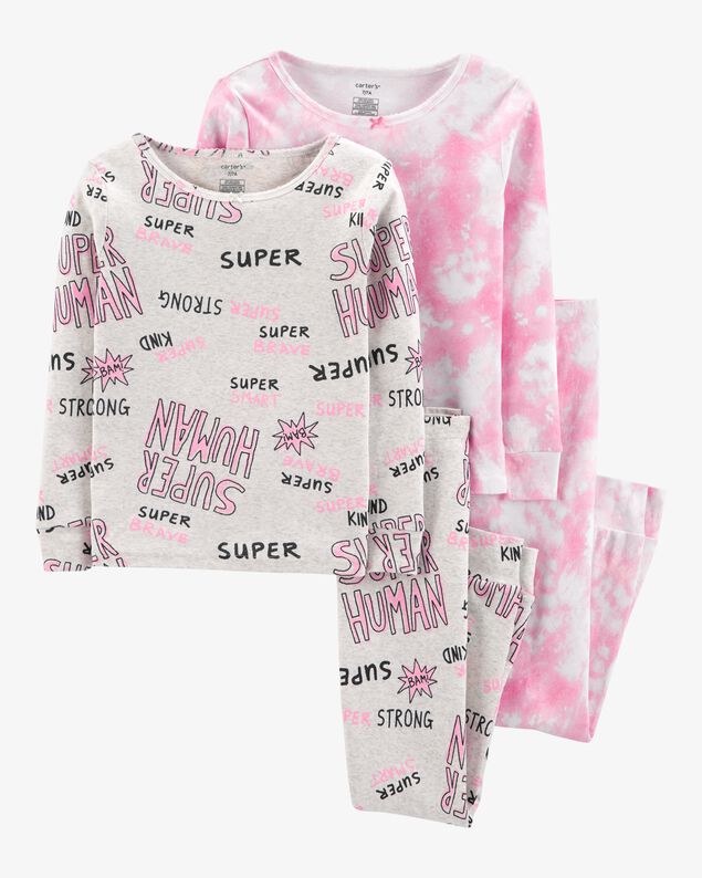 Product image 1 of Kid 4-Piece Tie-Dye 100% Snug Fit Cotton Pajamas