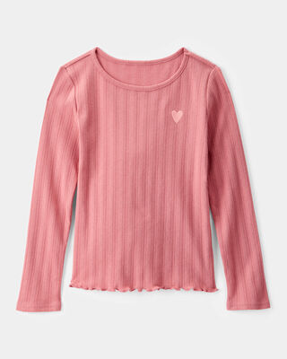Product image 1 of Kid Heart Embroidered Long-Sleeve Top - Pink